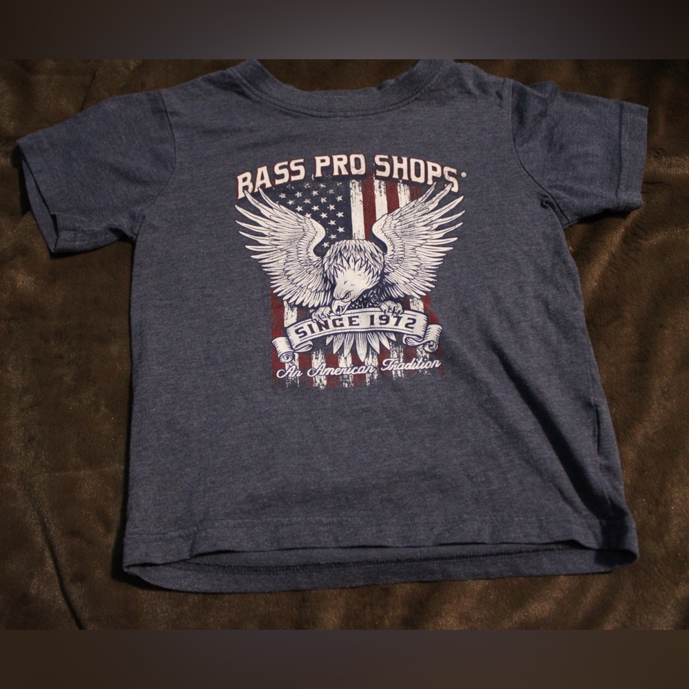 Bass Pro Shops Navy Heather Kids Graphic Tee with Eagle & Flag